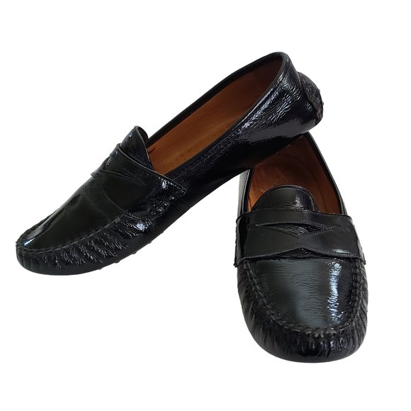 Cole Haan Shoes - Cole Haan Black Patent Leather Drivers Driving Slippers Loafers Flats Womens 7.5